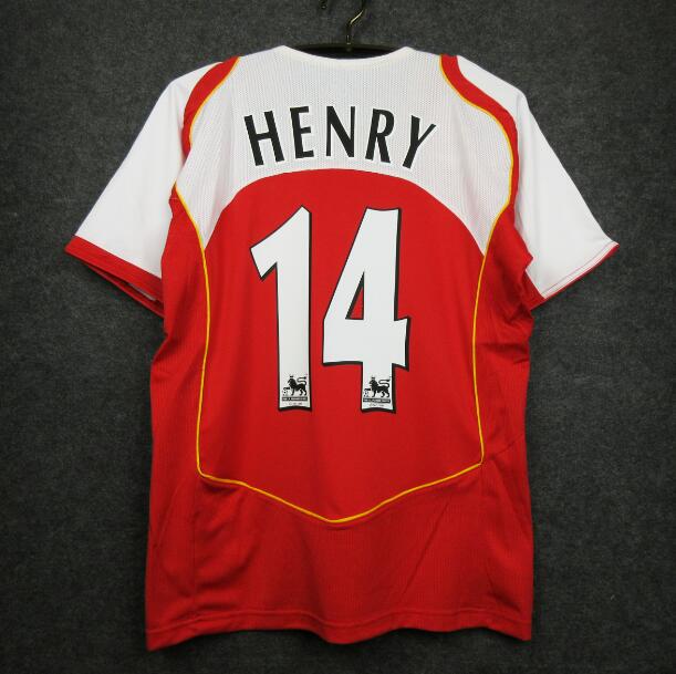 2004-05 Arsenal Retro Home Kit Soccer Jersey Henry #14